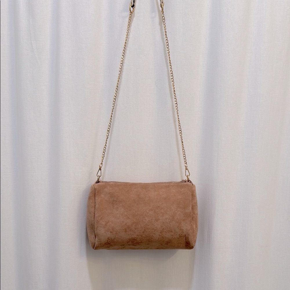 Elegant Peach Suede Women's Bag